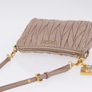 Miu Miu Matelasse Shoulder Bag Leather Pink Gold Auth 210096-7