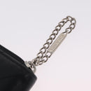 CHANEL Cambon Line Matelasse Long Wallet Leather Black Silver CC Auth 210097-12
