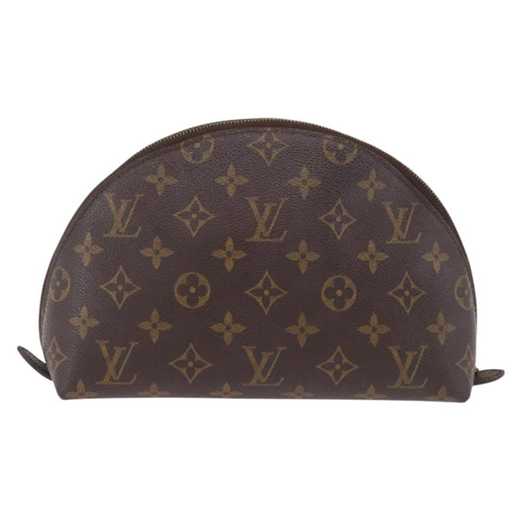 LOUIS VUITTON Monogram Trousse Demi Ronde Cosmetic Pouch M47520 LV Auth 210101