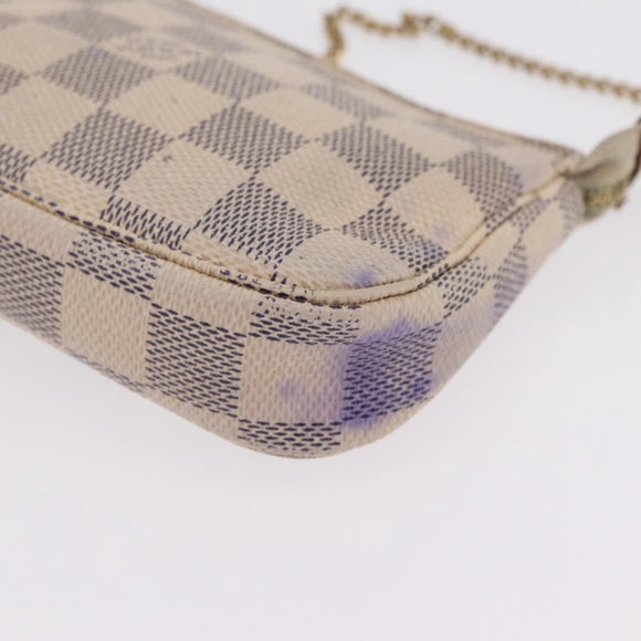 LOUIS VUITTON Damier Azur Mini Pochette Accessoires Pouch N63005 LV Auth 210106