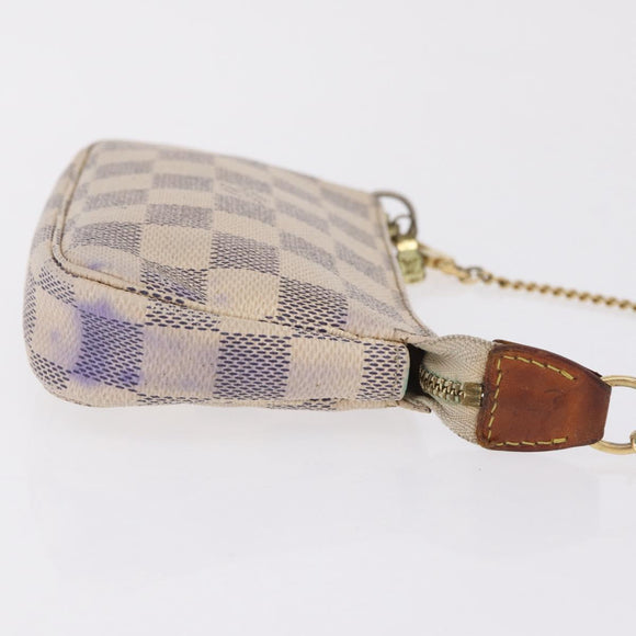 LOUIS VUITTON Damier Azur Mini Pochette Accessoires Pouch N63005 LV Auth 210106