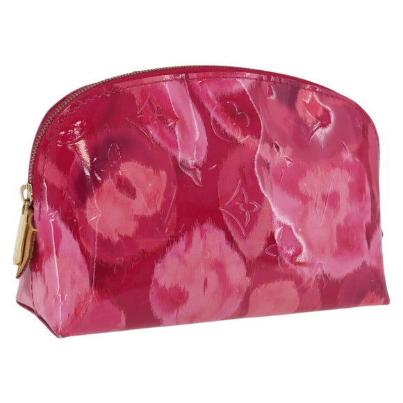 LOUIS VUITTON Vernis Ikat Flower Pochette Cosmetic Pink M90045 LV Auth 210111