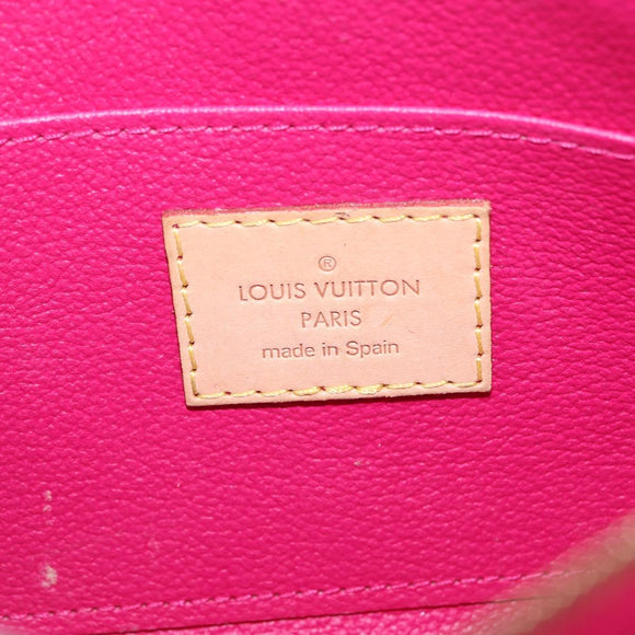 LOUIS VUITTON Vernis Ikat Flower Pochette Cosmetic Pink M90045 LV Auth 210111