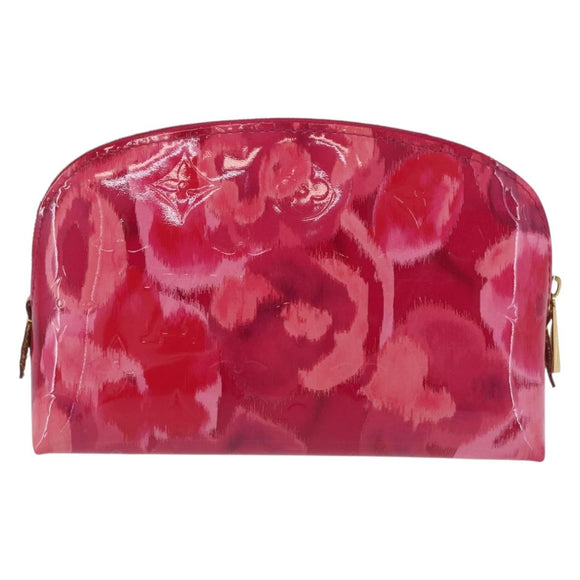 LOUIS VUITTON Vernis Ikat Flower Pochette Cosmetic Pink M90045 LV Auth 210111