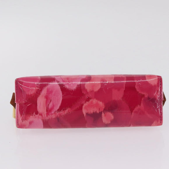LOUIS VUITTON Vernis Ikat Flower Pochette Cosmetic Pink M90045 LV Auth 210111