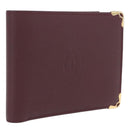 Cartier Wallet Leather Bordeaux Gold Auth 210114V-1
