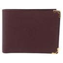 Cartier Wallet Leather Bordeaux Gold Auth 210114V-2