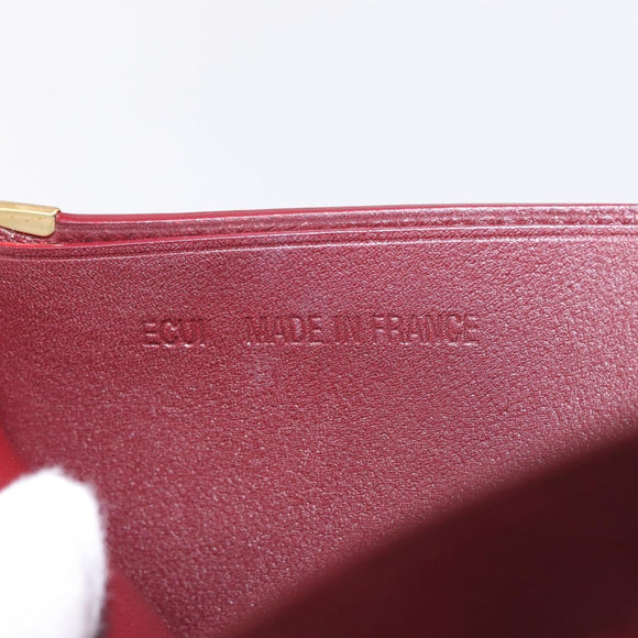 Cartier Wallet Leather Bordeaux Gold Auth 210114V