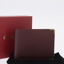 Cartier Wallet Leather Bordeaux Gold Auth 210114V-21