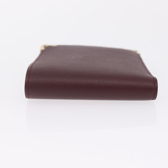 Cartier Wallet Leather Bordeaux Gold Auth 210114V