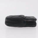 CHANEL Cambon Line Matelasse Pouch Leather Black Silver CC Auth 210116-4