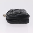 CHANEL Cambon Line Matelasse Pouch Leather Black Silver CC Auth 210116-7