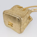 CHANEL Chain Shoulder Pouch Matelasse Pouch Leather Gold CC Auth 210117-10