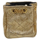 CHANEL Chain Shoulder Pouch Matelasse Pouch Leather Gold CC Auth 210117-2