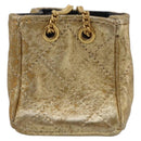 CHANEL Chain Shoulder Pouch Matelasse Pouch Leather Gold CC Auth 210117-3