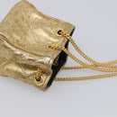 CHANEL Chain Shoulder Pouch Matelasse Pouch Leather Gold CC Auth 210117-6