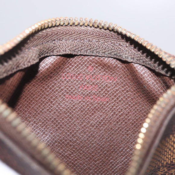 LOUIS VUITTON Damier Ebene Pochette Cles Coin Purse N62658 LV Auth 210119