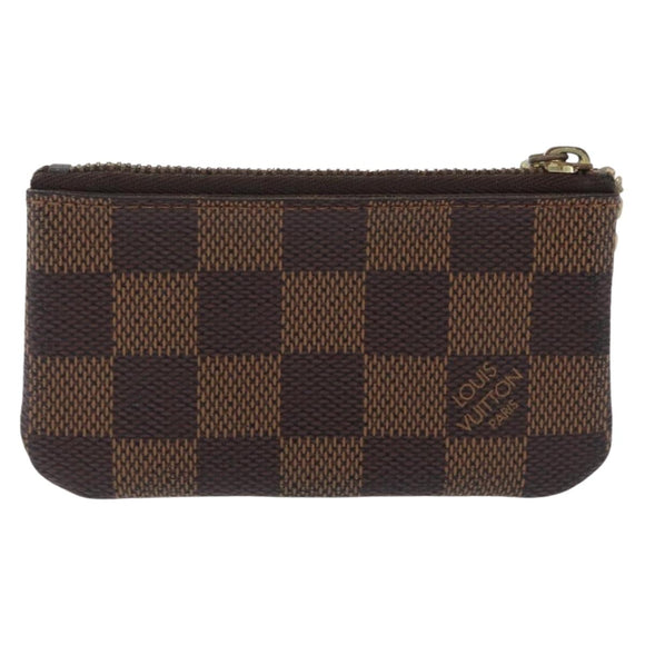 LOUIS VUITTON Damier Ebene Pochette Cles Coin Purse N62658 LV Auth 210119