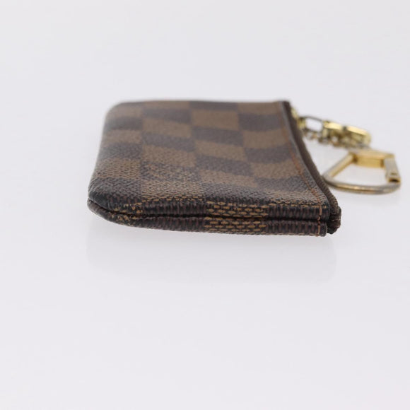 LOUIS VUITTON Damier Ebene Pochette Cles Coin Purse N62658 LV Auth 210119