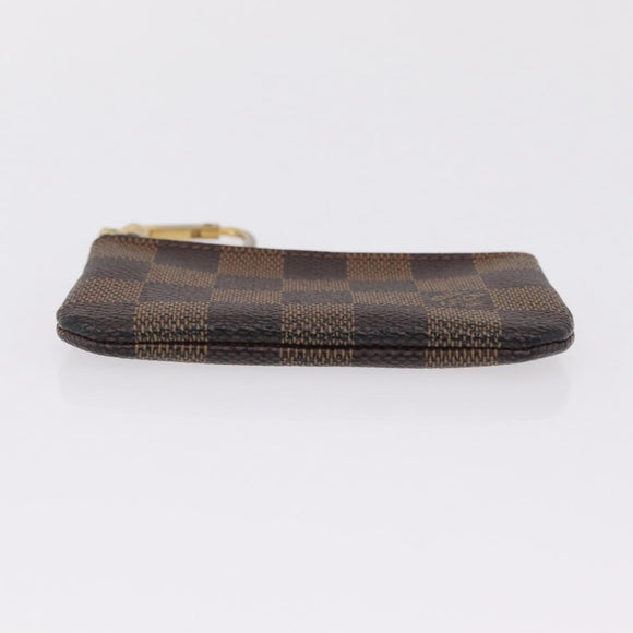 LOUIS VUITTON Damier Ebene Pochette Cles Coin Purse N62658 LV Auth 210119