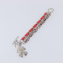 CHANEL Bracelet Tweed Multicolor Silver CC Auth 210120V-12