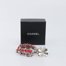 CHANEL Bracelet Tweed Multicolor Silver CC Auth 210120V-18