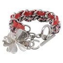 CHANEL Bracelet Tweed Multicolor Silver CC Auth 210120V-2