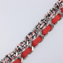 CHANEL Bracelet Tweed Multicolor Silver CC Auth 210120V-9