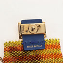 FENDI Picobucket AirPods Case Chain Pouch Earphone Beads Yellow Auth 210123M-19