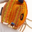 FENDI Picobucket AirPods Case Chain Pouch Earphone Beads Yellow Auth 210123M-21