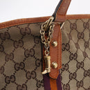 GUCCI GG Canvas Sherry Line Tote Bag Beige Gold 139260 Auth 210127-16