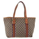 GUCCI GG Canvas Sherry Line Tote Bag Beige Gold 139260 Auth 210127-2