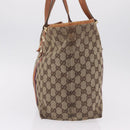 GUCCI GG Canvas Sherry Line Tote Bag Beige Gold 139260 Auth 210127-5