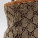 GUCCI GG Canvas Sherry Line Tote Bag Beige Gold 139260 Auth 210127-6