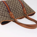 GUCCI GG Canvas Sherry Line Tote Bag Beige Gold 139260 Auth 210127-7