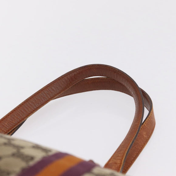 GUCCI GG Canvas Sherry Line Tote Bag Beige Gold 139260 Auth 210127