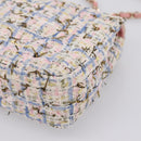 CHANEL Chain Matelasse25 Shoulder Bag Tweed Multicolor Gold CC Auth 210135SM-12