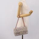 CHANEL Chain Matelasse25 Shoulder Bag Tweed Multicolor Gold CC Auth 210135SM-29