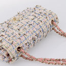 CHANEL Chain Matelasse25 Shoulder Bag Tweed Multicolor Gold CC Auth 210135SM-6