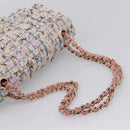 CHANEL Chain Matelasse25 Shoulder Bag Tweed Multicolor Gold CC Auth 210135SM-7