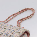 CHANEL Chain Matelasse25 Shoulder Bag Tweed Multicolor Gold CC Auth 210135SM-8