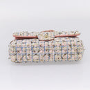 CHANEL Chain Matelasse25 Shoulder Bag Tweed Multicolor Gold CC Auth 210135SM-9
