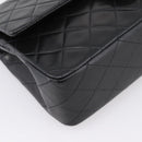 CHANEL Matelasse 25 Chain Shoulder Bag Lamb Skin Black Gold CC Auth 210136SAM-11