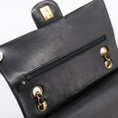 CHANEL Matelasse 25 Chain Shoulder Bag Lamb Skin Black Gold CC Auth 210136SAM-16