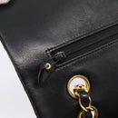 CHANEL Matelasse 25 Chain Shoulder Bag Lamb Skin Black Gold CC Auth 210136SAM-25