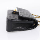CHANEL Matelasse 25 Chain Shoulder Bag Lamb Skin Black Gold CC Auth 210136SAM-5