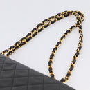 CHANEL Matelasse 25 Chain Shoulder Bag Lamb Skin Black Gold CC Auth 210136SAM-8