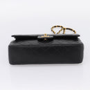 CHANEL Matelasse 25 Chain Shoulder Bag Lamb Skin Black Gold CC Auth 210136SAM-9