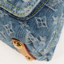 LOUIS VUITTON Monogram Denim Buggy PM Shoulder Bag Blue M95049 LV Auth 210141V-16