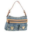 LOUIS VUITTON Monogram Denim Buggy PM Shoulder Bag Blue M95049 LV Auth 210141V-1